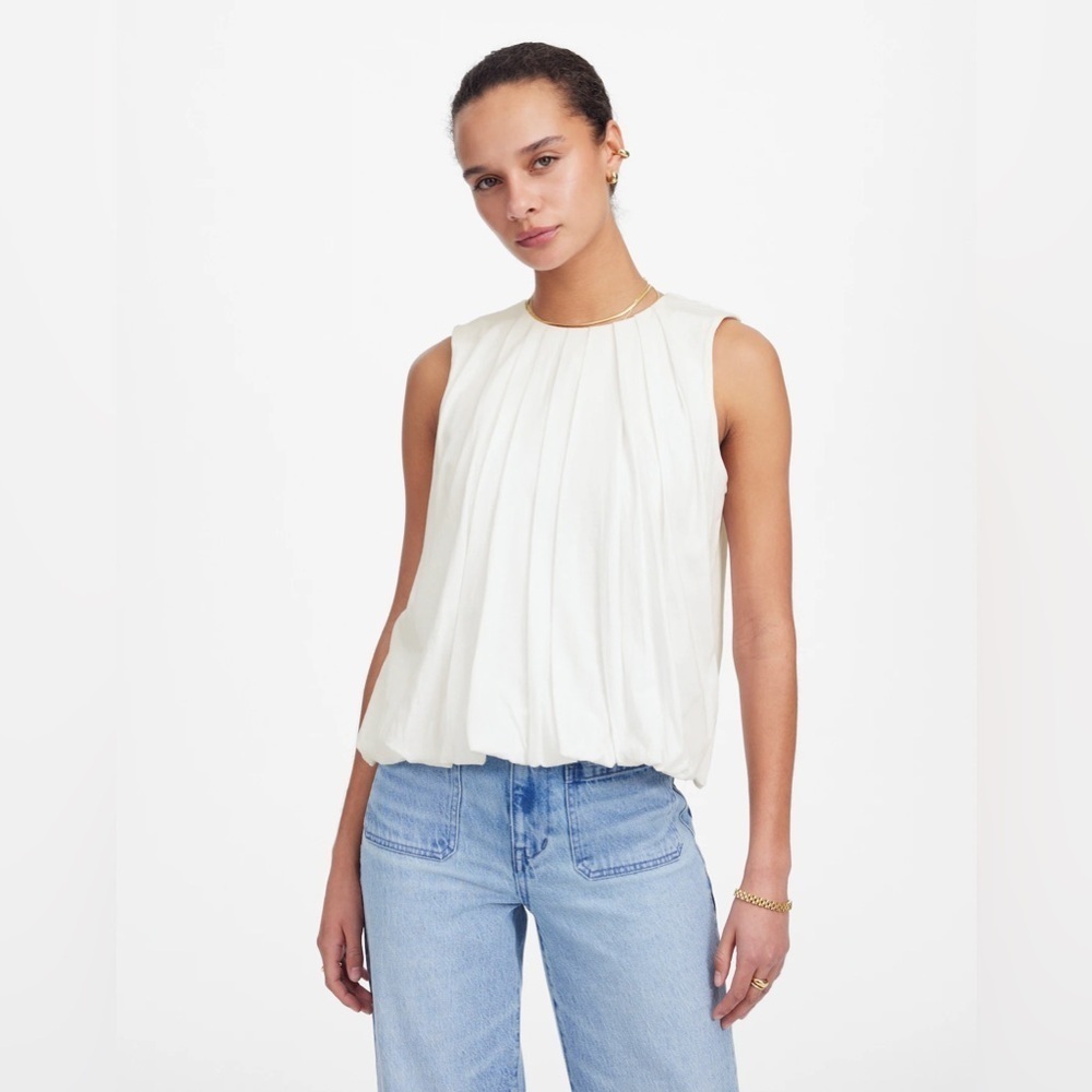 Madewell Sleeveless Crewneck Bubble Top small